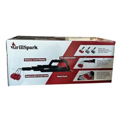 GrillSpark Electric Grill Brush - Reciprocatin Motor Grill Cleaner (600/720 Strokes/min), 3- Head System with Advanced Bristle- Free Brush, USB-C, for