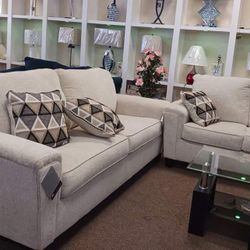Abinger Natural Sofa and Loveseat Living Room Set 