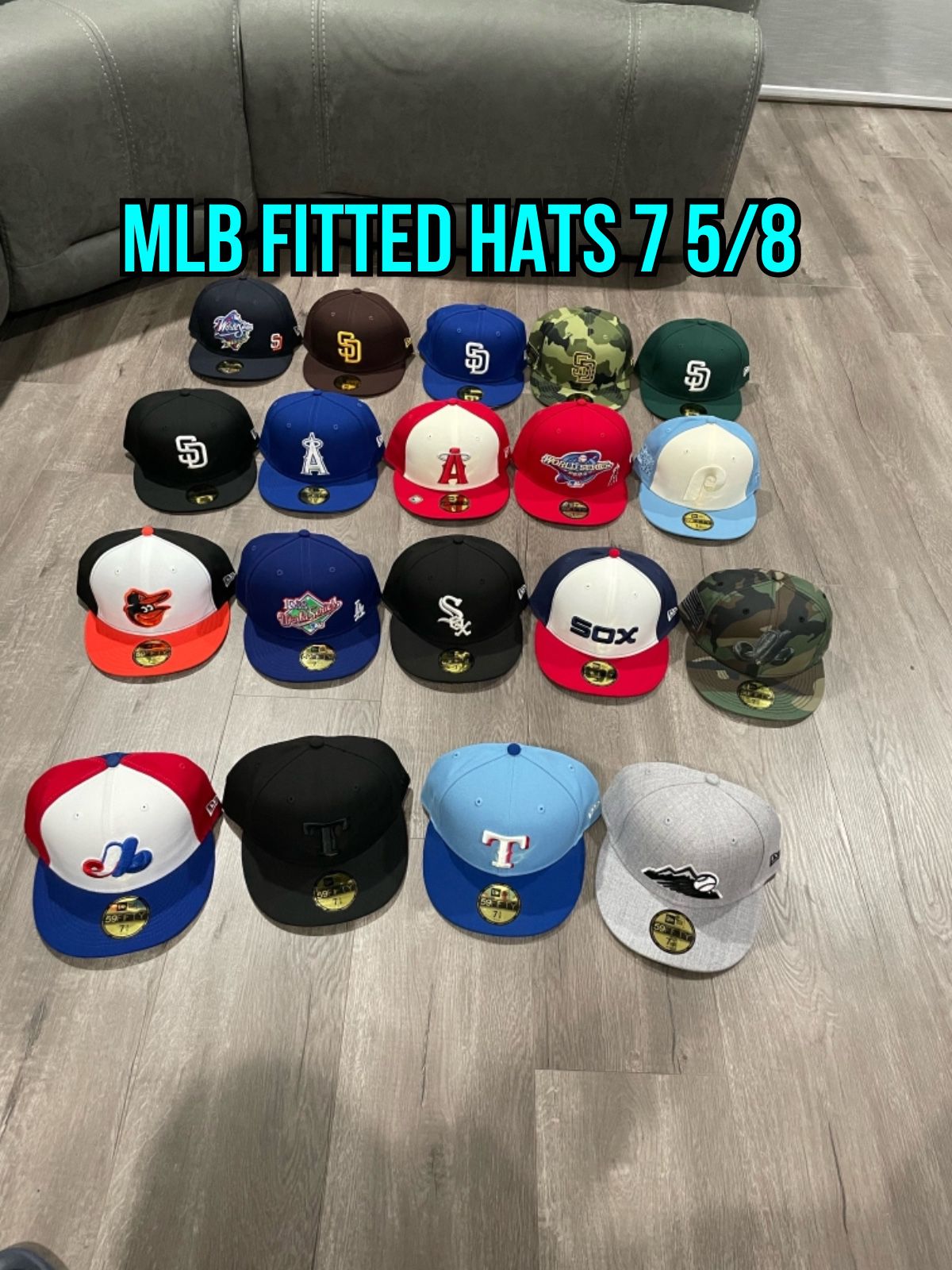 MLB New Era 59fifty Fitted Hats Size 7 5/8 Many Teams To Choose From for  Sale in City Of Industry, CA - OfferUp