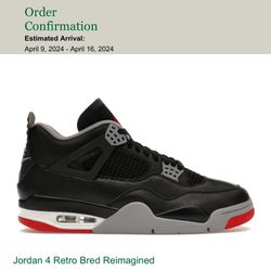 Jordan 4 Retro Bred Reimagined - Brand New 