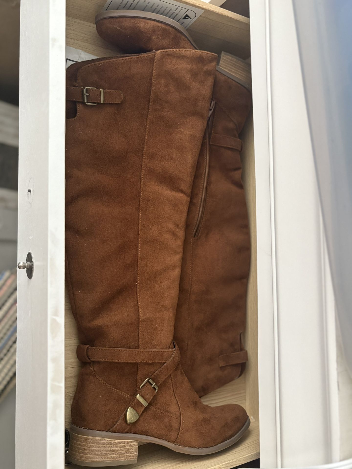 Over the knee suede boots