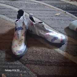 Butterfly Print Ankle Boots