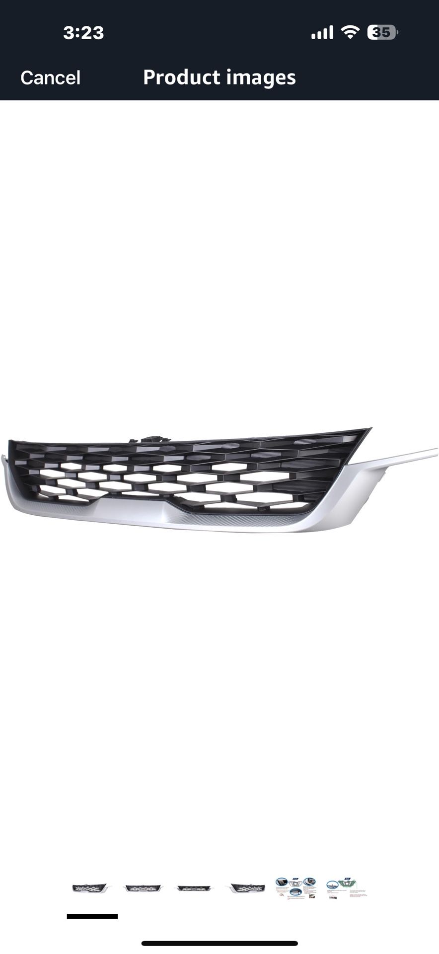 Front Grille Compatible with 2021 Kia Seltos EX/Nightfall/S/SX with Chrome Molding, PP Replacement Bumper Grill for KI0-Q5310 For 2021 Ki