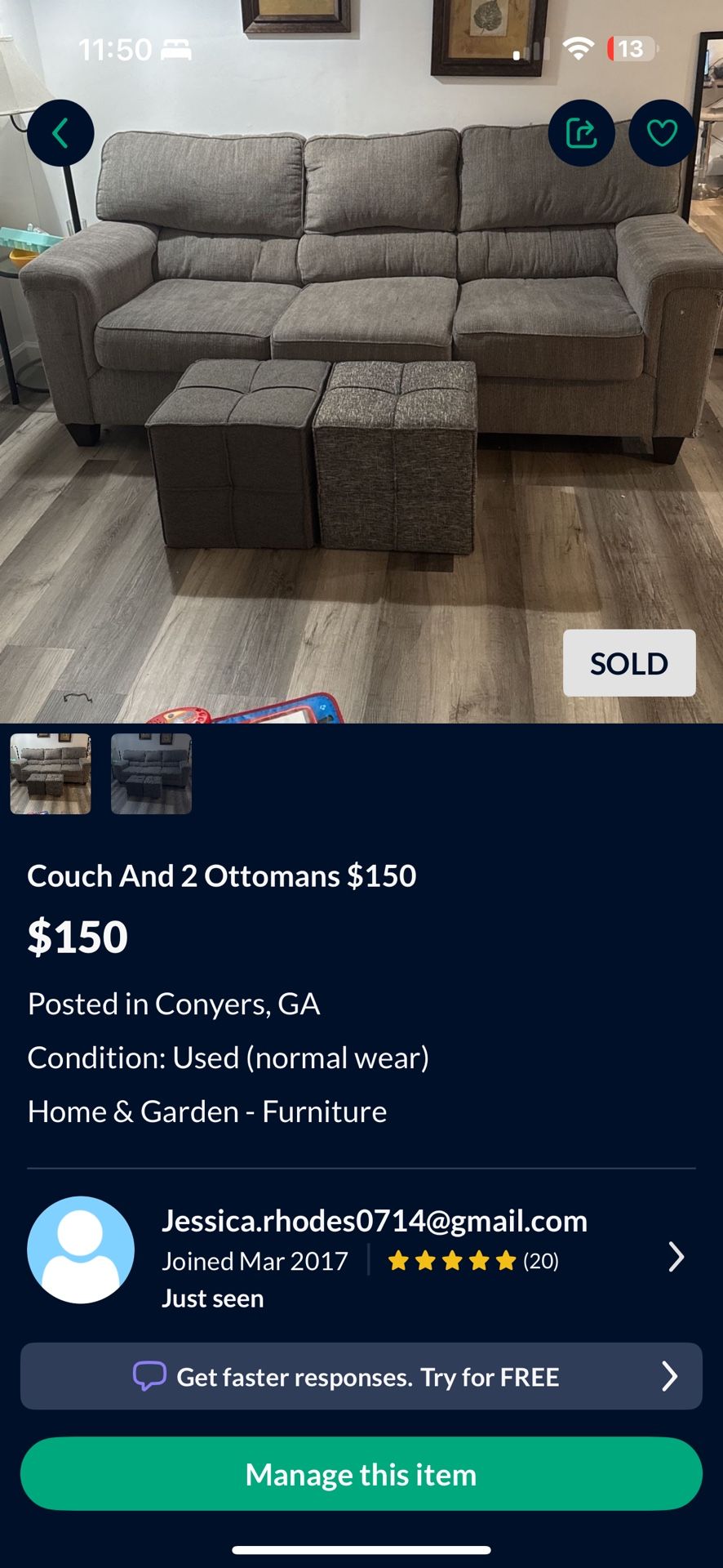 Couch Only $90
