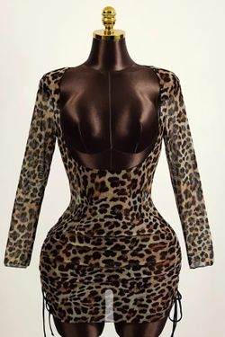 Leopard Print Drawstring Side Cover, Summer Beach