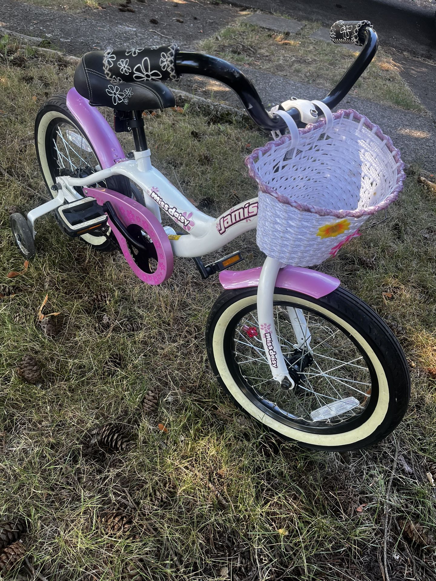Kids Jamis Miss Daisy bike, 16” W/training wheels