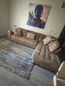Large Taupe L-Shaped Sectional Sofa