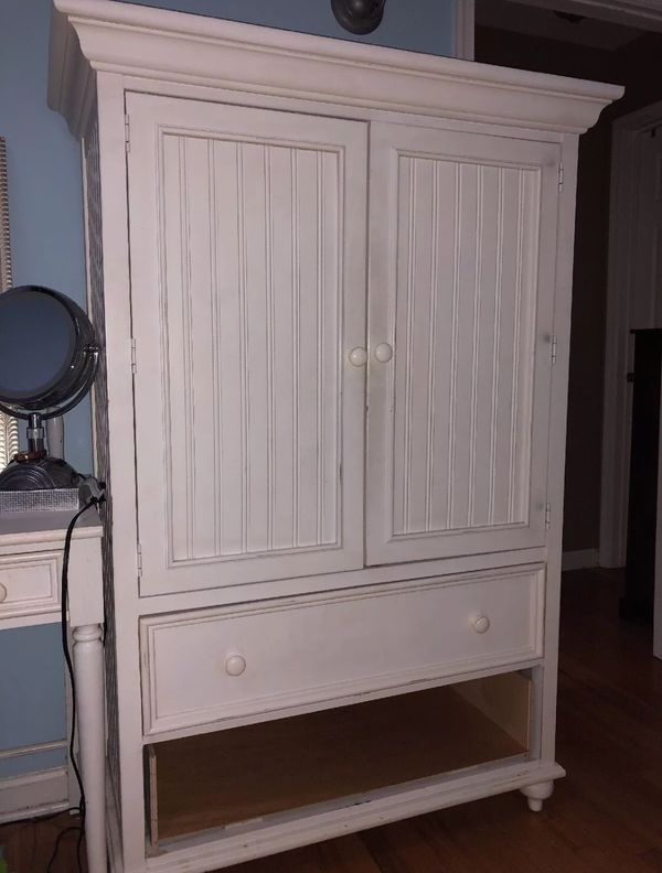 White Armoire With Mirror Bottom Is Broken But Can Be Fixed For In Point Pleasant Beach Nj Offerup