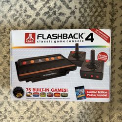🎮 ATARI FLASHBACK 4 - 40th Anniversary Edition! 🎮 Classic Game Console – 75 Built-In Games! | CIB | LIMITED EDITION POSTER