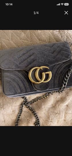 Grey Velvet Purse new