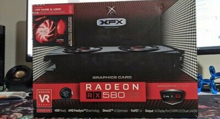 XFX AMD Radeon RX 580 8GB GDDR5 Graphic Video Card GTS Black Edition. Condition is "Used". 