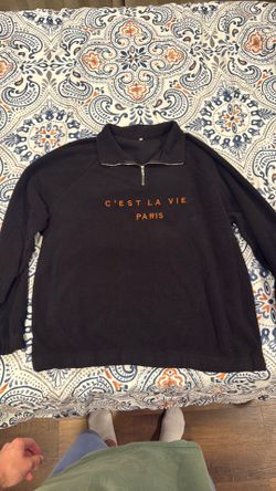 Paris C’est La Vie Quarter Zip Sweater