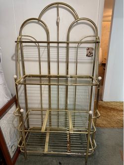 Vintage Brass Bakers Rack