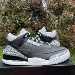 Air Jordan Retro 3 Green Glow Size 13