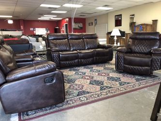 Brand new 3 piece sofa live seat reclinable set