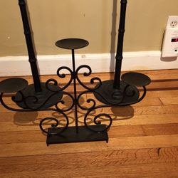 3 Standing Candle Holder Wrought Iron