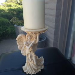 VINTAGE 1999 ROMAN INC ANGEL SCULPTURE CANDLE HOLDER 