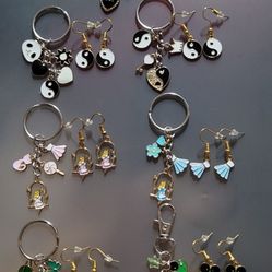 Charm Keychain And Earing Sets!