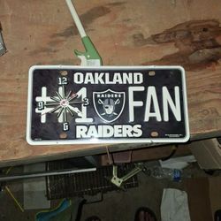 Must Have For Mancave .Oakland Raiders Clock License Plate