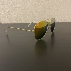 Rayban Fire Mirror Red Gold Ray Ban Sunglasses J2 New