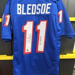 Drew Bledsoe Signed Custom New England Patriots Jersey