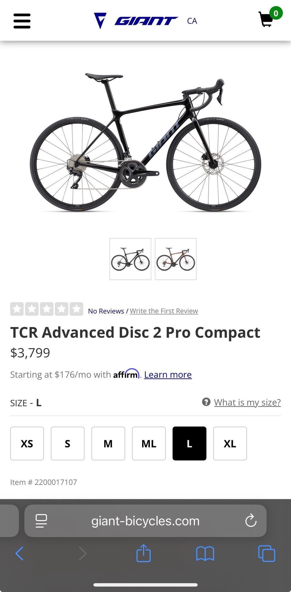 Giant Bike - TCR Advanced Disc 2 Pro