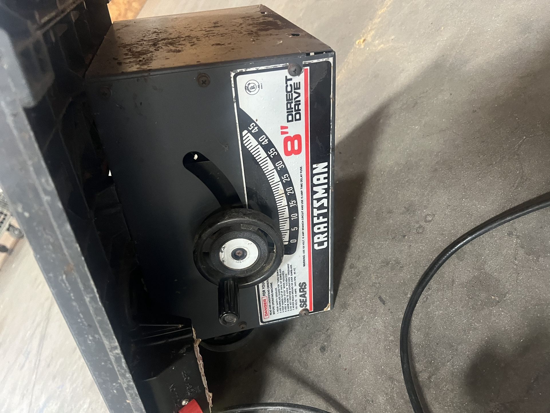 Vintage 10in craftsman table saw with guide. Old but runs smoothly pickup below 31705 SR-54 Wesley Chapel, FL 33545 Metro Self Storage