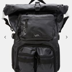 RVCA Zak Noyle III Camera Backpack Black Multiple Pockets Duffle NEw