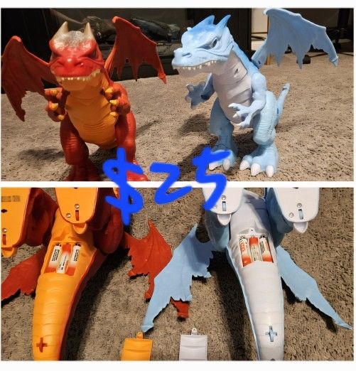 Red and Blue Dragon Toys