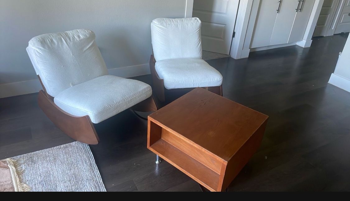 Rocking Chairs And Coffee Table
