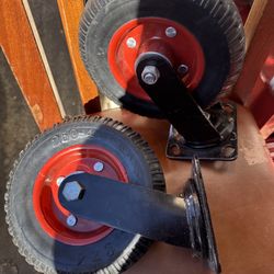 Heavy Duty 8” Swivel Caster Wheels (Pair) – Great Condition 