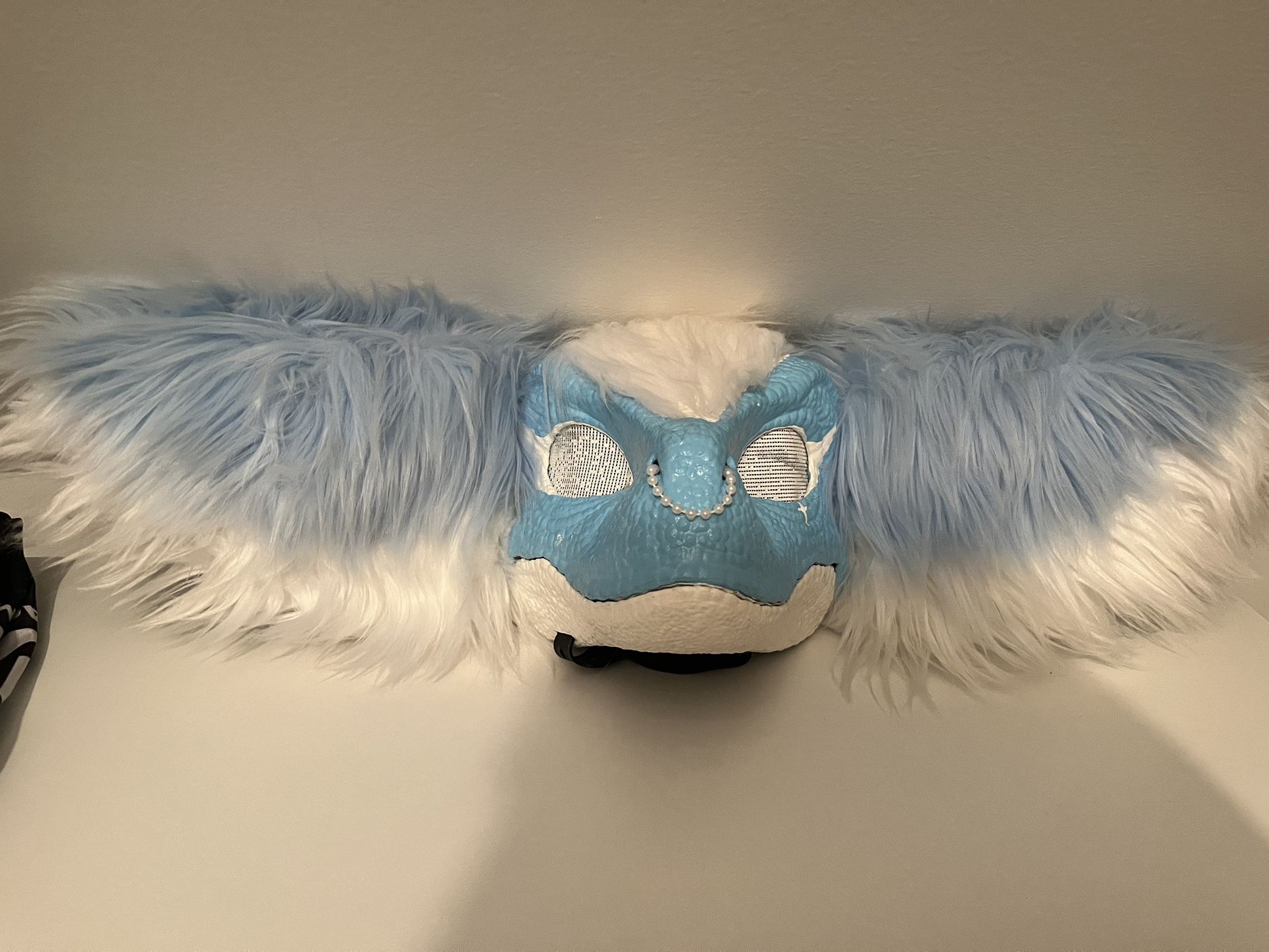 Blue And White Dino Mask Fursuit Cosplay