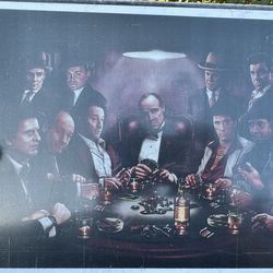 For sale wall plaque of famous gangster poker game
