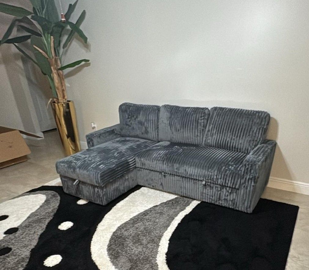 Grey Sleeper Sectional Sofa New Pull Out Bed