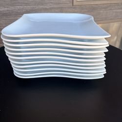 ELEGANT DINING 4 WEDGWOOD PORCELAIN EMERIL DESERT DUNES  10" DINNER PLATES VGC