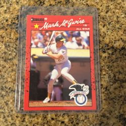 1990  Donruss 90 Mark Mcguire One B All-Star, American League Memorabilia Baseball Card