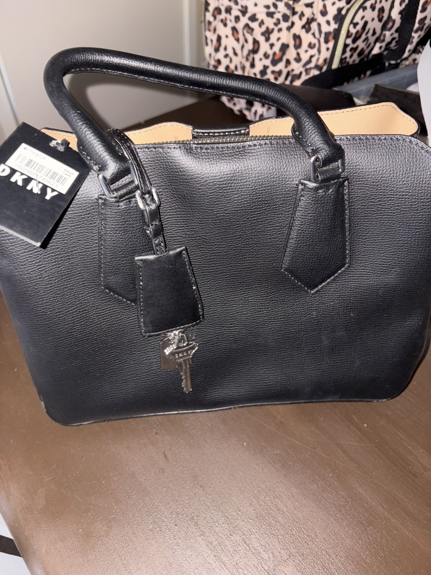 DKNY Black Leather Shoulder Bag