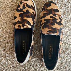 Authentic Cole Haan Animal Print Slip On Business Casual Shoes