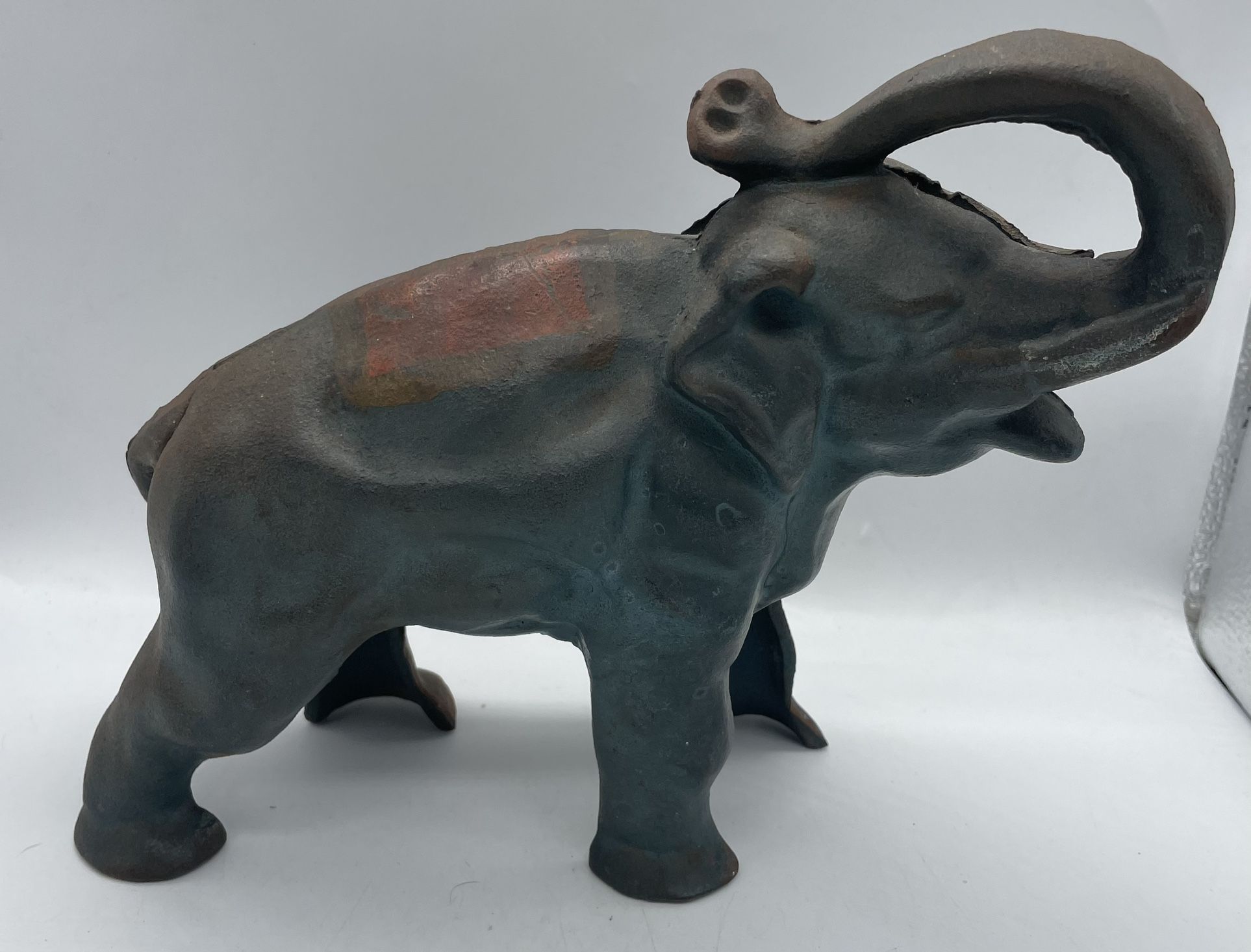 Vintage Cast Iron Elephant Coin Bank