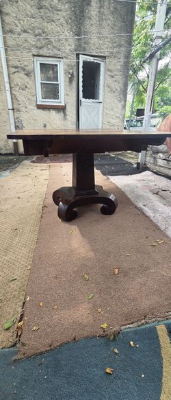 Dark Wood Pedestal Dining Table