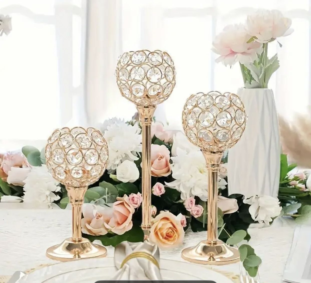12 pieces crystal candle holder