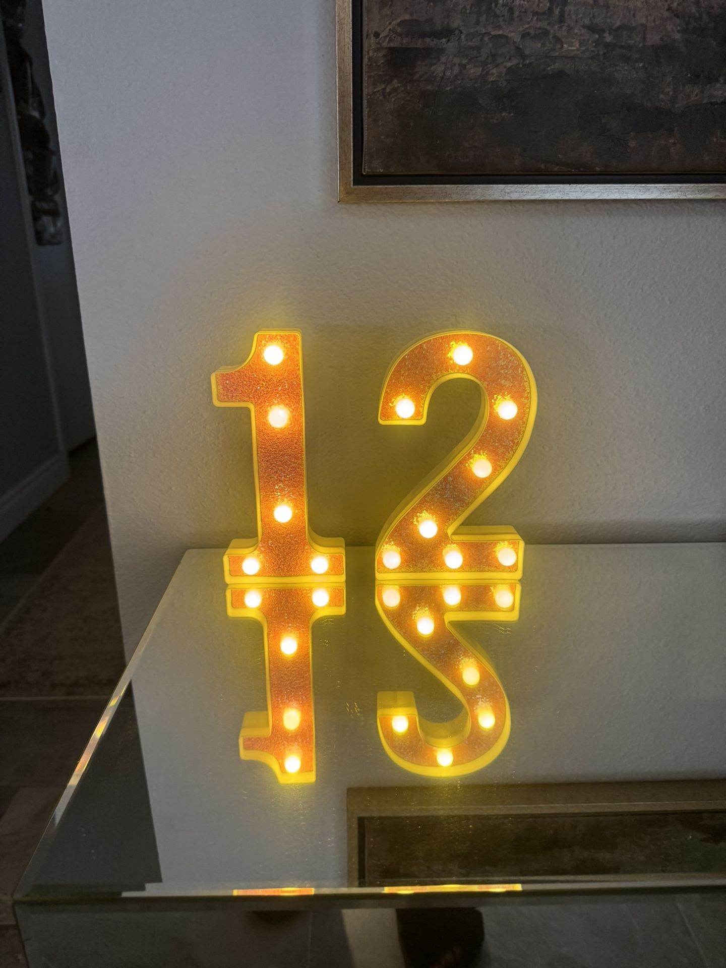 Set of 2 Light Up Marquee Numbers