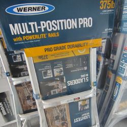 NEW Werner 14 FT Reach Multi Position Aluminum Ladder Telescoping