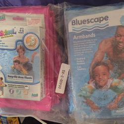 2 Swimming Pool Air Mattresses and 2 Arm Floaties sets 