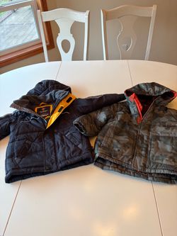 Lot Of 2 Toddler Boys 3T Coats Black and Camo