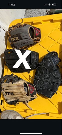 Lot of 3 Used Baseball Gloves TPX Wilson