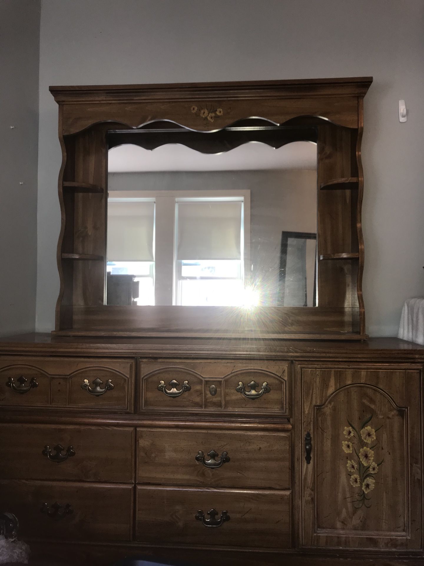 Dresser with large mirror.