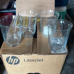 4 Glass Vases/Candle Holders