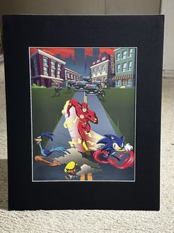 16x20 "Catch Me If You Can" Speedster Mashup Art – Hand Drawn & Matted