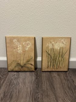 Flower Plant Wooden Wall Art Painting Frames